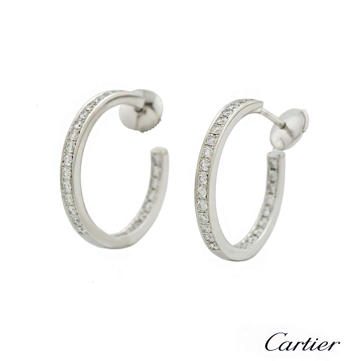 Cartier 18k White Gold Diamond Hoop 